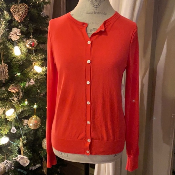 Banana Republic red button down cardigan longsleeve sweater shirt casual blouse​ - Picture 3 of 12